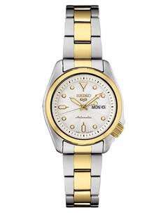 Женские автоматические спортивные часы с двухцветным стальным браслетом 28 мм Seiko