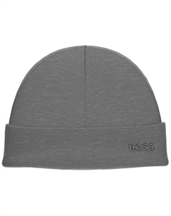 Мужская шапка-бини с логотипом в стиле вафельной вязки, серый Hugo boss