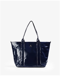 Женская сумка-шоппер с сатинированной отделкой и двойной ручкой, синий Scalpers