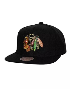 Мужская черная кепка Snapback Chicago Blackhawks Core Top Spot Spot, черный Mitchell and ness