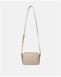 Сумка через плечо из сафьяновой кожи с тисненым логотипом, золотой Liu jo