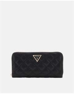 Большой кошелек с застежкой-молнией и ручкой, черный Guess