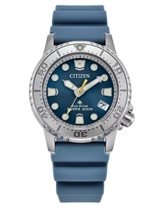 Женские часы Promaster Sea Dive 4 с голубым полиуретановым ремешком, 36.5 мм Citizen