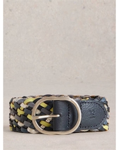 Плетёный кожаный ремень, Blue/Multi White stuff