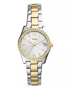 Женские часы Scarlette с двухцветным браслетом из нержавеющей стали, 32 мм Fossil