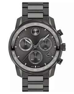 Мужские часы Bold Verso Gunmetal с браслетом из ионированного стального покрытия, 44 мм Movado