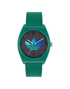 Унисекс аналоговые часы с зеленым корпусом из смолы, 38 мм Adidas