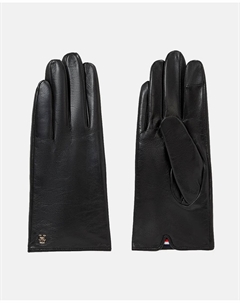 Перчатки из кожи черного цвета Tommy hilfiger