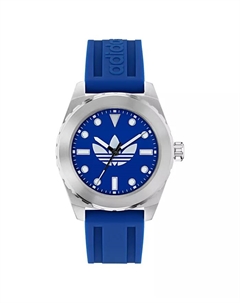 Унисекс аналоговые синие силиконовые часы, 44 мм Adidas