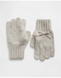 Детские перчатки с бантиком CashSoft для девочек, серый Gap