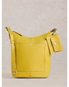 Кожаная наплечная сумка Fern через плечо, Yellow White stuff