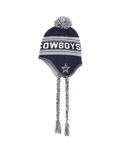 Детская вязаная шапка Dallas Cowboys с помпоном и кисточкой, цвет navy, жаккард Outerstuff