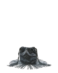 Клатч бусины бахрома, темно-серый Сфера