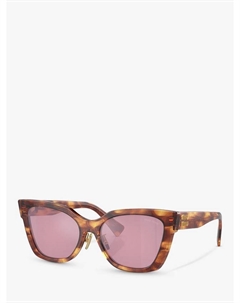 Женские солнцезащитные очки Cat's Eye MU 02ZS, Striped Tobacco/Pink Miu miu