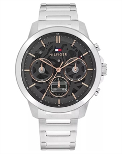 Мужские многофункциональные наручные часы из нержавеющей стали серебристого цвета, 43 мм Tommy hilfiger