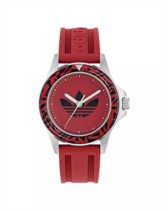 Унисекс аналоговые красные силиконовые часы, 44 мм Adidas