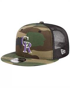 Мужская кепка Camo Colorado Rockies Woodland Camo Trucker 9FIFTY Snapback New era