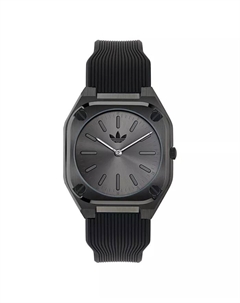 Унисекс аналоговые черные силиконовые часы, 39 мм Adidas