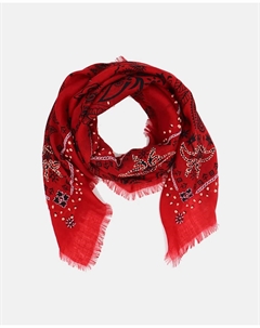 Шерстяной платок с узором или вышивкой, красный Storiatipic