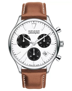 Мужские наручные часы Heritage Cognac Brown с ремешком из натуральной кожи, 43 мм Movado