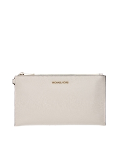 Бежевые кожаные клатчи, бежевый Michael kors