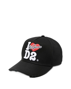 Бейсболка с потертым логотипом, черный Dsquared2