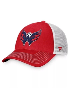 Мужская красная, белая кепка-кнопка с застежкой-молнией Washington Capitals Core Primary Trucker Fanatics