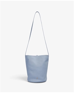 Женская кожаная сумка через плечо в стиле «ведро», синий Scalpers