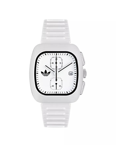 Унисекс-хронограф, белые часы из полиуретана, 39 мм Adidas