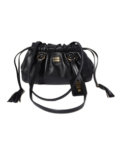 Миниатюрная женская сумка через плечо из ягненка черная Miu miu