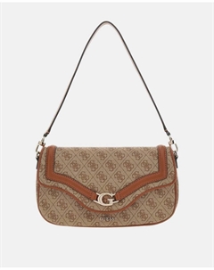 Сумка через плечо с магнитным клапаном, бежевый Guess