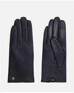 Кожаные перчатки темно-синего цвета Tommy hilfiger