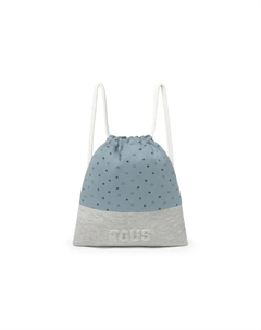 Детский рюкзак для дошкольников с рисунком медвежат, звездочек и сердечек, синий/серый Tous