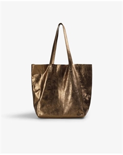 Женская сумка через плечо с длинными ручками и тисненым логотипом спереди, золотой Scalpers