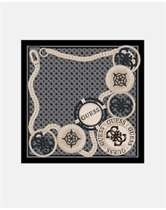 Женский платок с узором, черный Guess