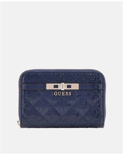 Средний кошелек на молнии, темно-синий Guess