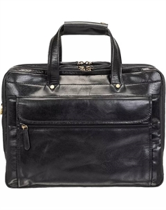 Мужской портфель с тремя отделениями, черный Mancini