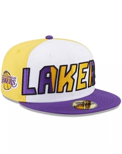 Мужская белая и фиолетовая кепка Los Angeles Lakers Back Half 9FIFTY Fitted Hat New era