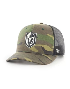 Мужская кепка-кнопка Trucker Snapback в камуфляжном и черном цветах Vegas Golden Knights '47 brand