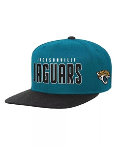 Кепка-снепбек Lock Up с плоскими полями Jacksonville Jaguars для больших мальчиков и девочек сине-черного цвета Outerstuff