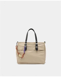 Сумка-трансформер в стиле тоут с застежкой на молнию и съемным кольцом для ключей, однотонная, бежевый Parfois