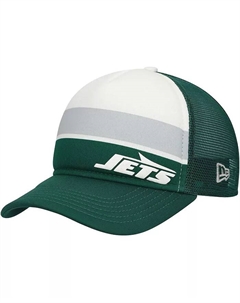 Дошкольная зеленая кепка дальнобойщика New York Jets Sport Night Color Block 9FORTY с А-образной оправой и регулируемой рамкой New era