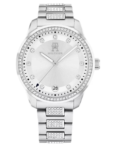 Женские кварцевые часы-браслет с кристаллами на стальном браслете серебристого оттенка, 36 мм Tommy hilfiger