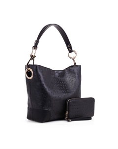 Сумка Wandy Soft Vegan Leather Hobo & Wallet Set, черный Mkf collection by mia k.