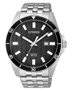 Мужские кварцевые часы на стальном браслете 42 мм Citizen