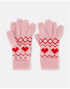 Маленькие жаккардовые перчатки для девочки, розовый Kids el corte inglés