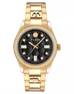 Женские наручные часы Queen Crystal с позолоченным корпусом из нержавеющей стали, 38 мм Philipp plein