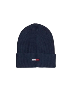 Женская удлиненная синяя шапка-бини Tommy hilfiger