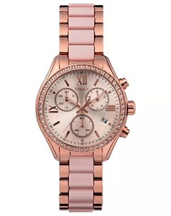 Женские кварцевые часы Quartz Analog Premium Dress с корпусом из сплава розового золота, 38 мм Timex