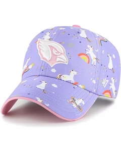 Детская регулируемая кепка Arizona Cardinals Unicorn Clean Up для девочек, цвет лавандовый '47 brand